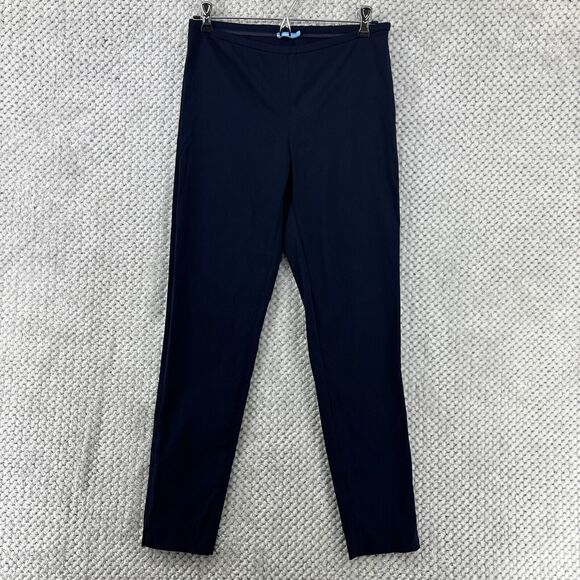 J McLaughlin Pants Women 0 Navy Blue Skinny Pull On Mid Rise Zip Closure Preppy - Picture 1 of 16